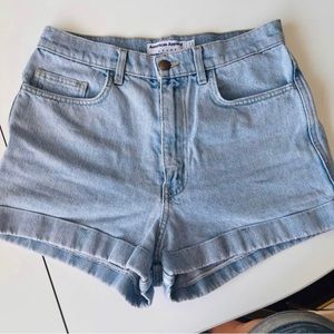AMERICAN APPAREL HIGH RISE DENIM SHORTS!